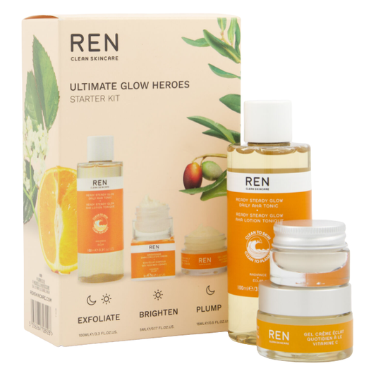 Ren Clean Skincare  Ultimate Glow Heroes Starter Kit